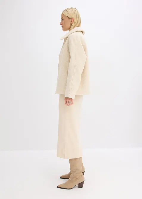 Bomberjakke i myk boucl&eacute;, bonprix