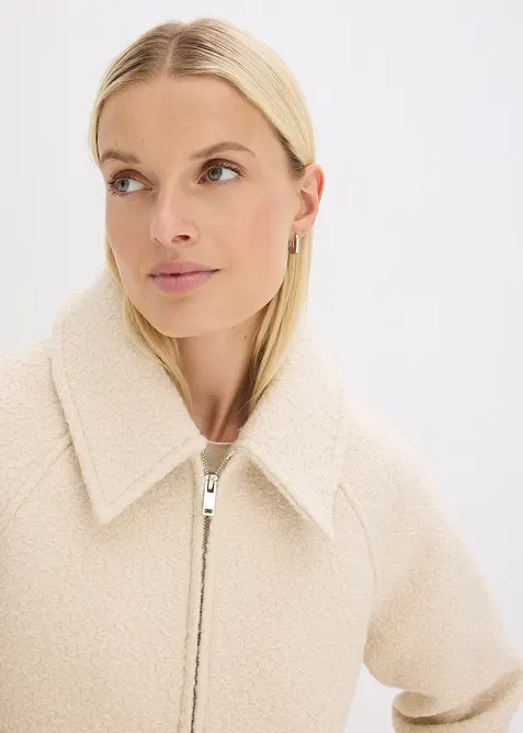 Bomberjakke i myk boucl&eacute;, bonprix