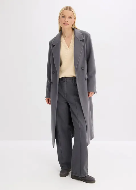 Oversized genser med V-hals, bonprix