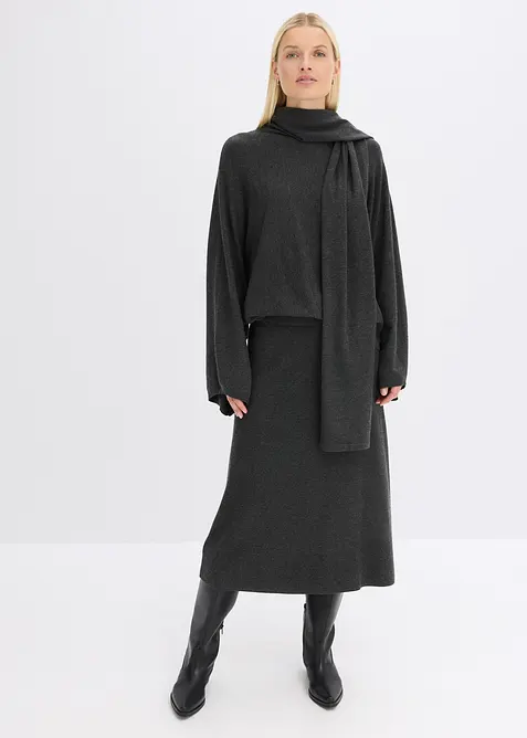 Finstrikket genser av myk viskosemiks, bonprix