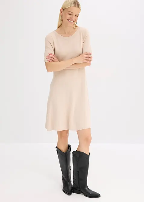 Strikkekjole av myk viskosemiks, bonprix