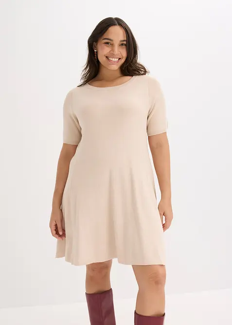 Strikkekjole av myk viskosemiks, bonprix