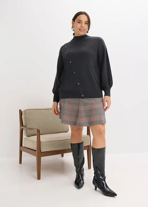 Genser med knappestolpe, bonprix