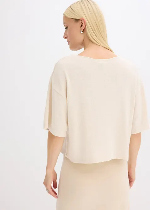 Kort topp i boxy passform, bonprix