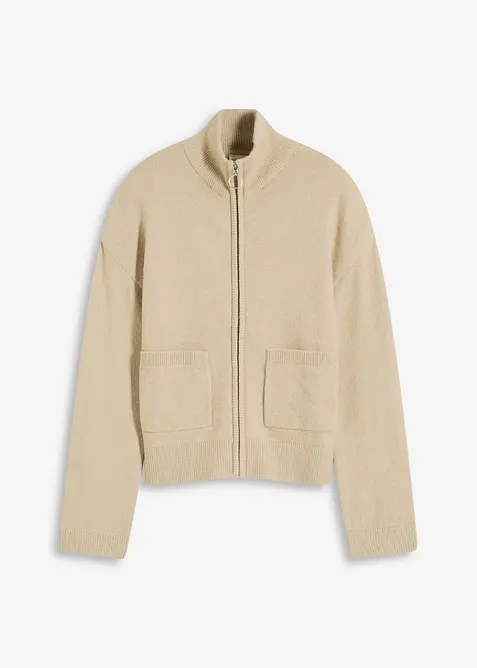 Strikkejakke med glidelås, bonprix