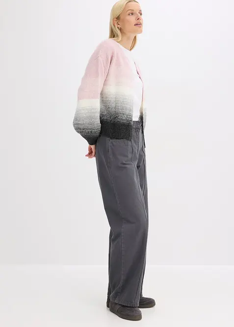 Grovstrikket cardigan i myk garnmiks med ull, bonprix