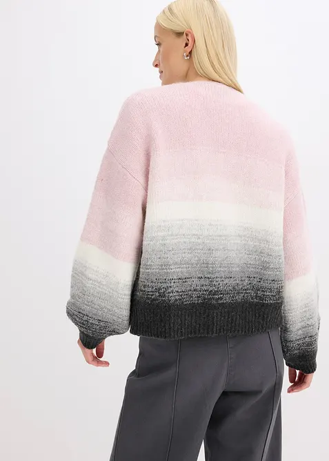 Grovstrikket cardigan i myk garnmiks med ull, bonprix
