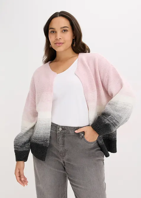 Grovstrikket cardigan i myk garnmiks med ull, bonprix