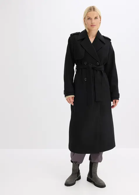 Trenchcoat i ullstil, bonprix