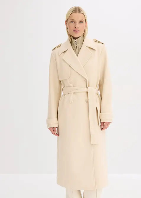Trenchcoat i ullstil, bonprix