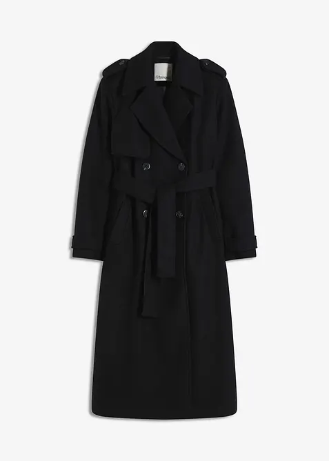 Trenchcoat i ullstil, bonprix