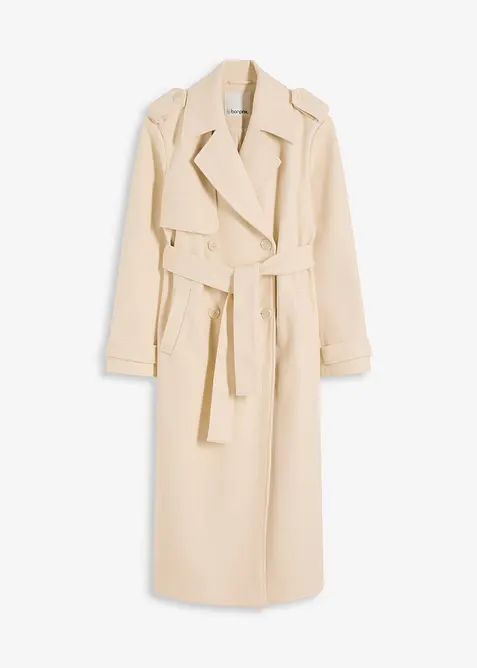 Trenchcoat i ullstil, bonprix