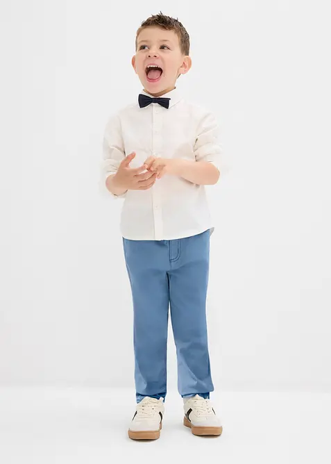 Regular Fit slip on-bukse i 100% bomull, Straight, bonprix