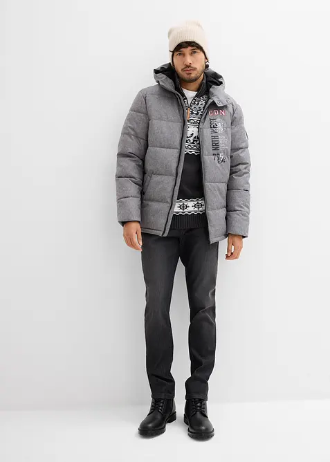 Vattert vinterjakke med hette, bonprix