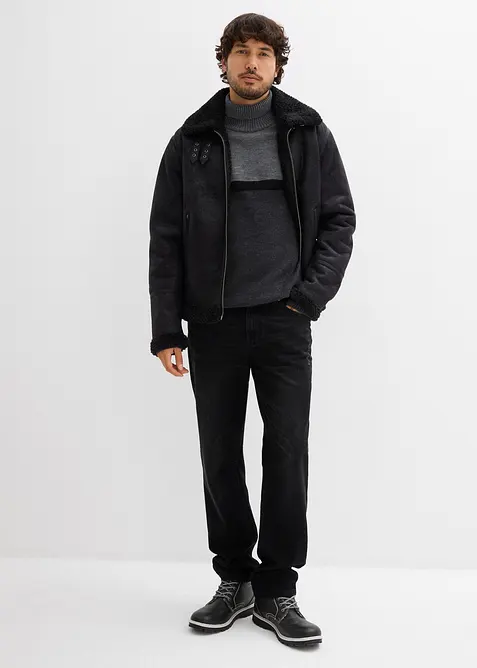 Høyhalset genser i colorblocking-design, bonprix