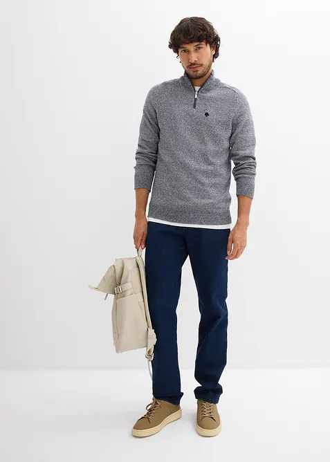 Half zip-genser med resirkulert bomull, bonprix