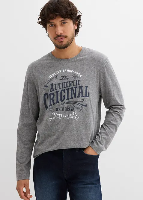 Langermet shirt i 100% økologisk bomull (2-pack), bonprix