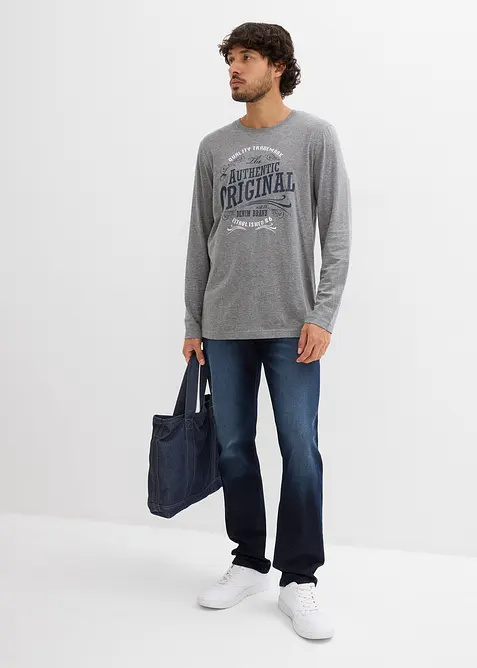 Langermet shirt i 100% økologisk bomull (2-pack), bonprix