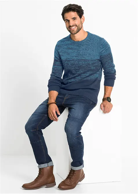 Finstrikket genser med myk bomull og komfortsnitt, bonprix