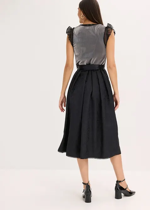 Tyrolerkjole med blankt livstykke (2-delt sett), bonprix