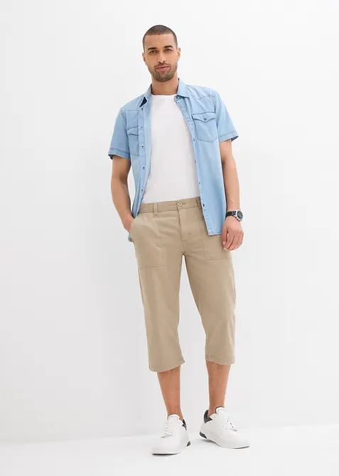 Lang bermudashorts i ren bomull, Regular Fit, bonprix