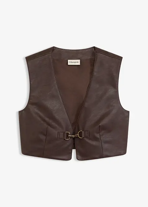 Vest i imitert skinn og used look, bonprix