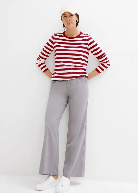 Topp i &oslash;kologisk bomull med stripem&oslash;nster, bonprix