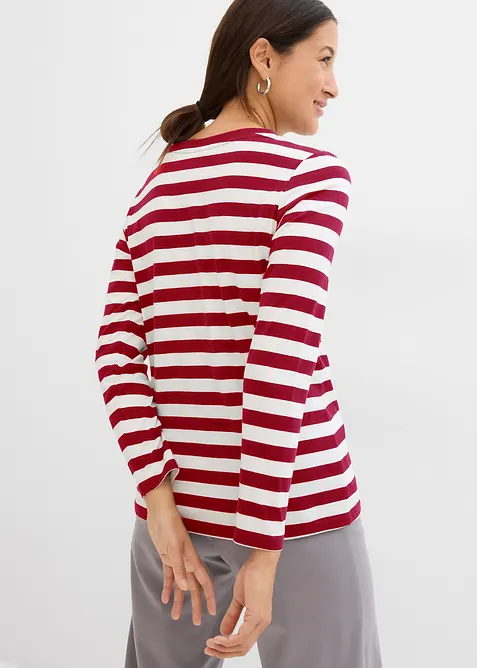 Topp i &oslash;kologisk bomull med stripem&oslash;nster, bonprix