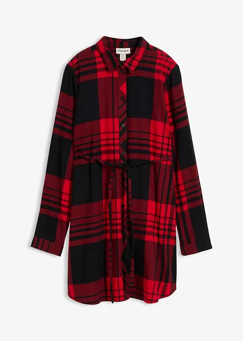 Lang mammabluse i bomullsflanell, bonprix