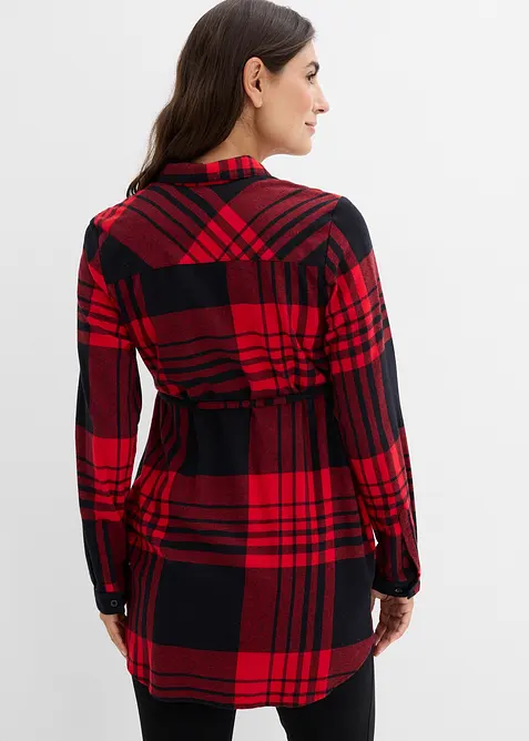 Lang mammabluse i bomullsflanell, bonprix