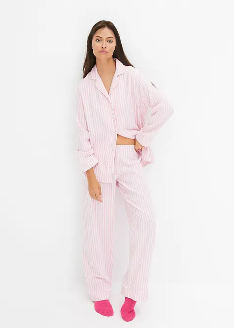 Flanell-pyjamas med gavepose, bonprix