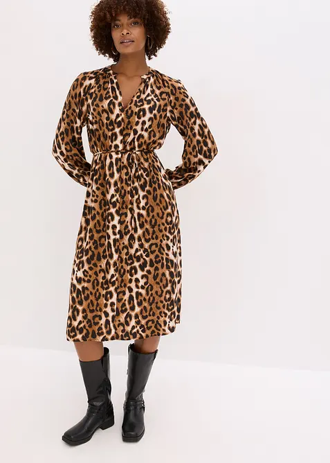 Midikjole av lett sateng, bonprix