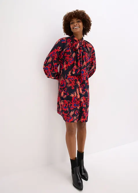 Kjole med sløyfe i kragen, bonprix