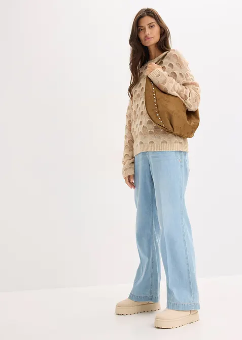 Oversized myk genser med ull og alpakka, bonprix