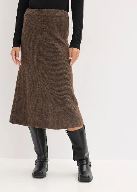 Midi strikkeskjørt, bonprix