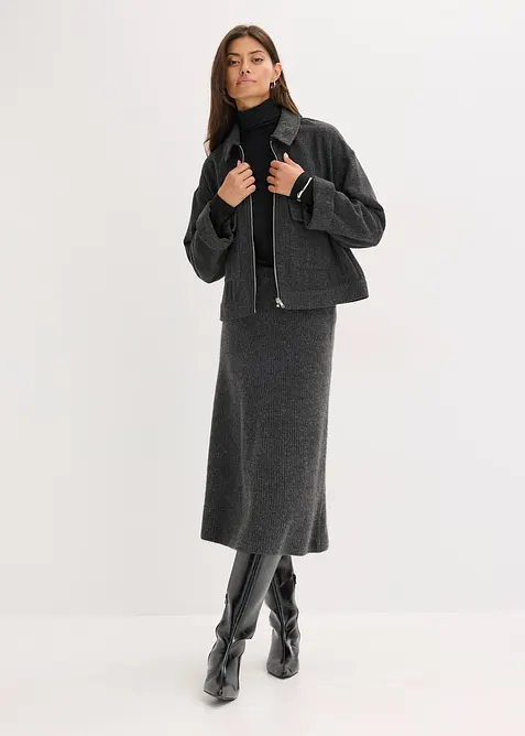 Midi strikkeskjørt, bonprix