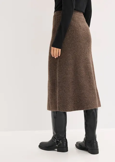 Midi strikkeskjørt, bonprix