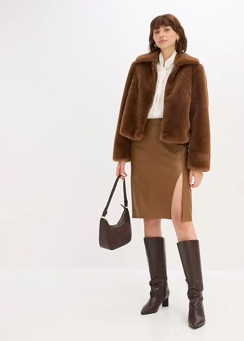 Blyantskjørt i skinnimitasjon, bonprix