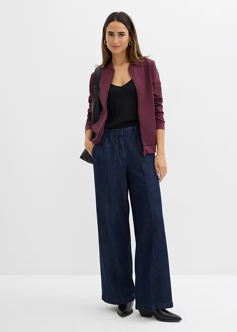 Sweatshirt i scuba-materiale med glidelås, bonprix