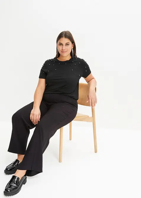 Topp med applikerte perler, bonprix