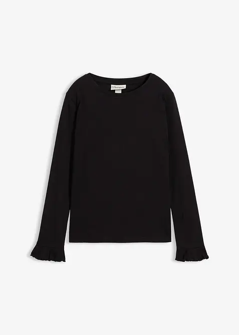 Langermet topp i økologisk bomull med elastan, bonprix