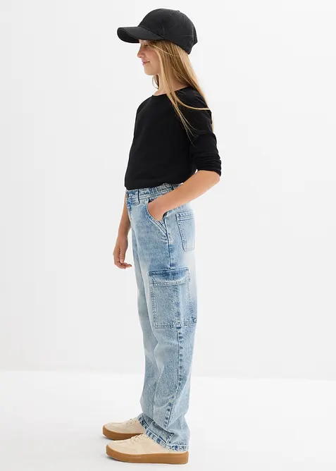 Vid cargo-jeans, Mid Waist, bonprix