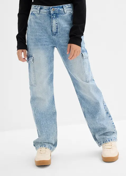Vid cargo-jeans, Mid Waist, bonprix