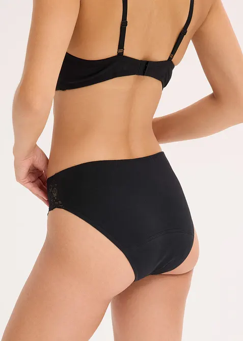 Menstruse med høy midje og middels høy absorberingsevne (2-pack), bonprix