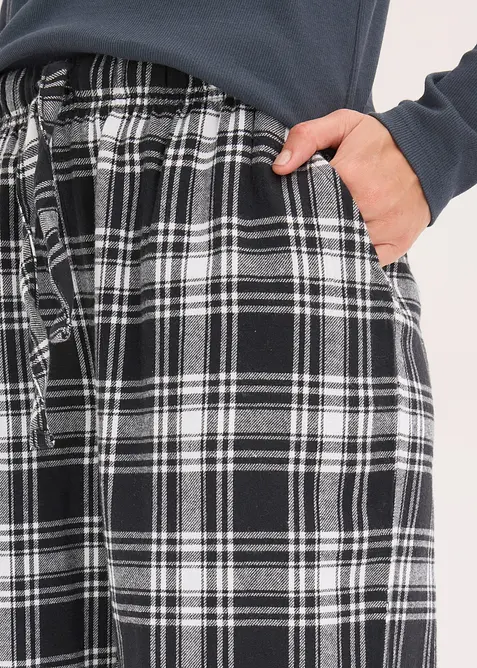 Vevet pyjamasbukse av flanell, bonprix