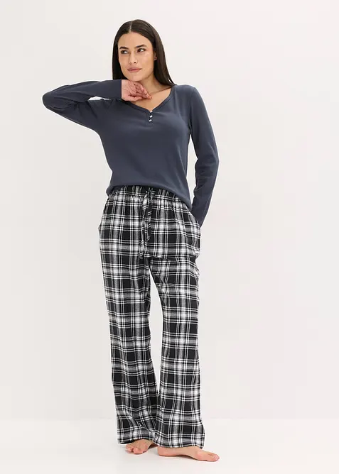 Vevet pyjamasbukse av flanell, bonprix
