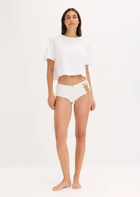 Truse med høyt liv og bomull (4-pack), bonprix