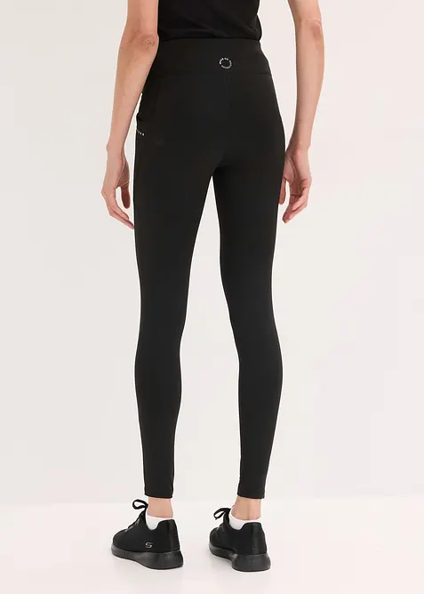 Varmende leggings med refleksdetaljer og mobillomme, bonprix