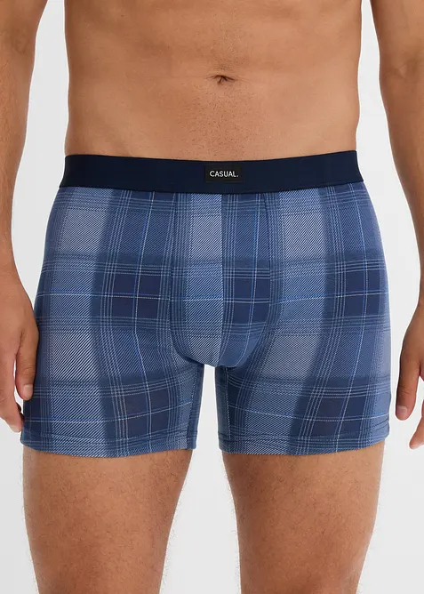 Boksershorts med bomull i ettersittende modell med lengre ben (2-pack), bonprix