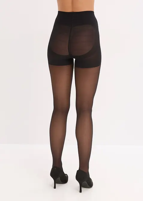 Ugjennomsiktig strømpebukse med push up-effekt + Belly Control + komfortlinning + kompresjon, 50 DEN, bonprix